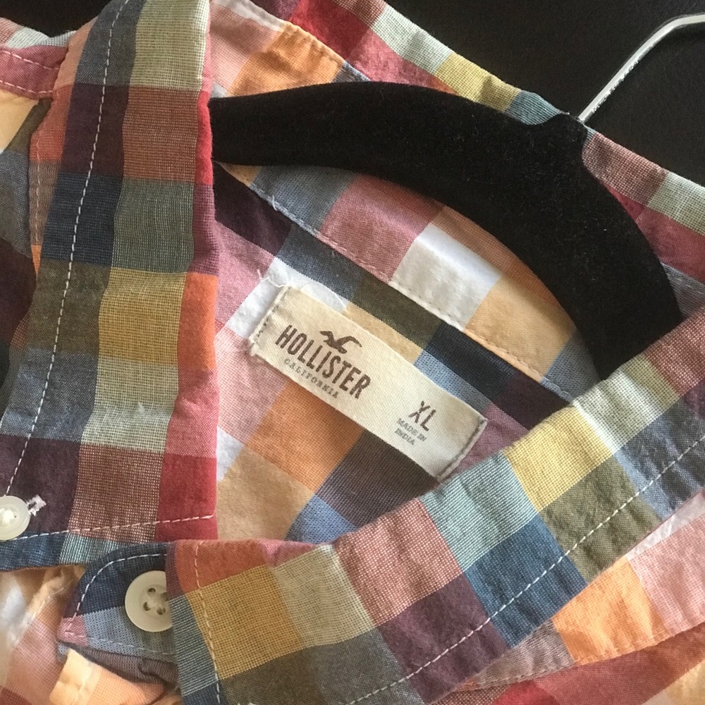 Hollister Men’s Multi-Color Button-Down Shirt, XL